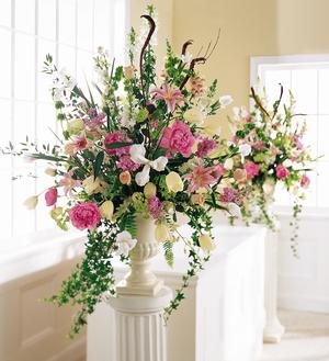 Wedding alter flower arrangement