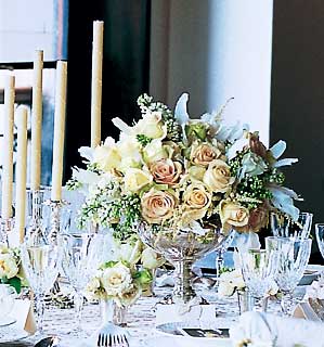 13 durban Centerpieces flower White crowns