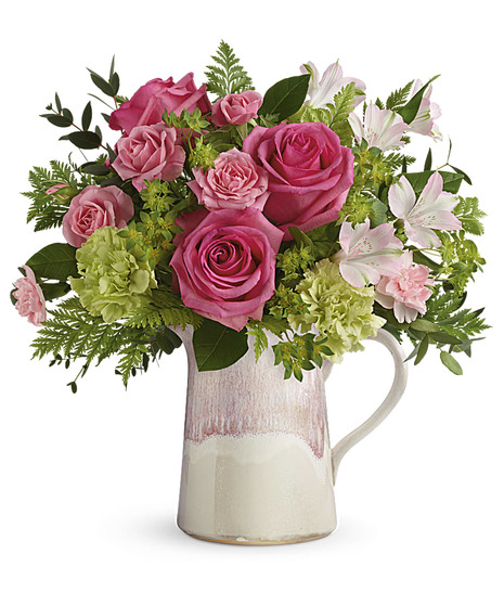 Chic Stone Pitcher Bouquet