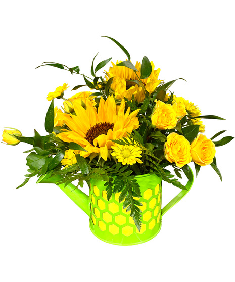 Garden Beauty Watering Can Bouquet