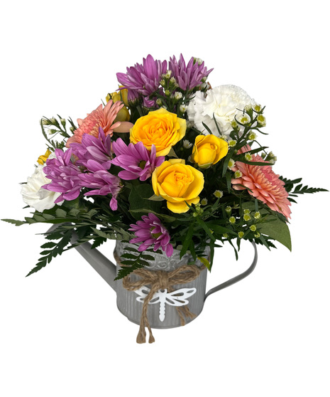 Garden Beauty Watering Can Bouquet