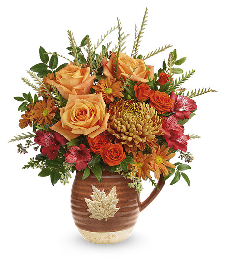 vibrant fall floral arrangement