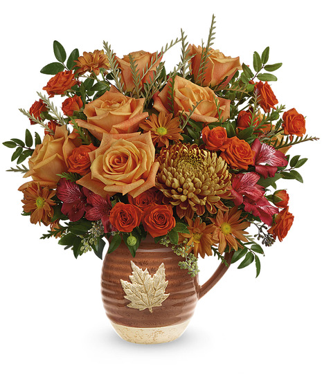Autumn Leaf Pitcher Bouquet