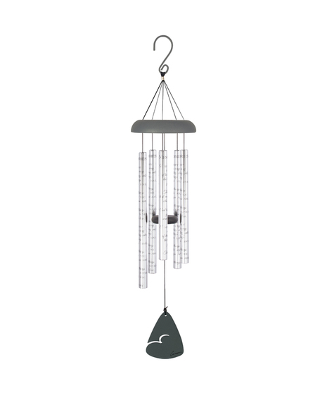 Metal engraved windchimes with a dark industrial chord for striking