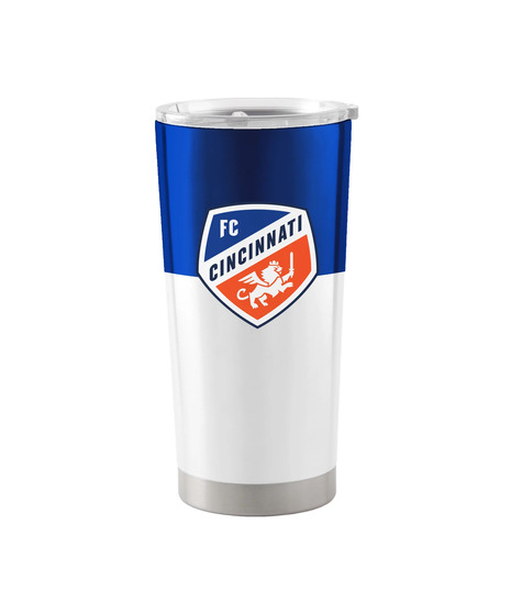 FC Cincinnati tumbler filled with flowers