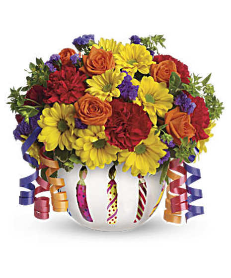 The Birthday Party Starter Bouquet, Cincinnati (OH) Birthday Flowers &  Gifts