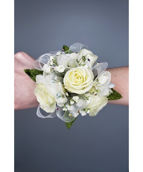 White Rose Corsage in Tracy, CA