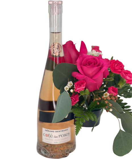 roses with rose wine