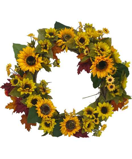 fall flowers in wreath