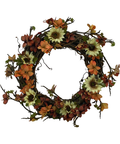 fall flowers in wreath