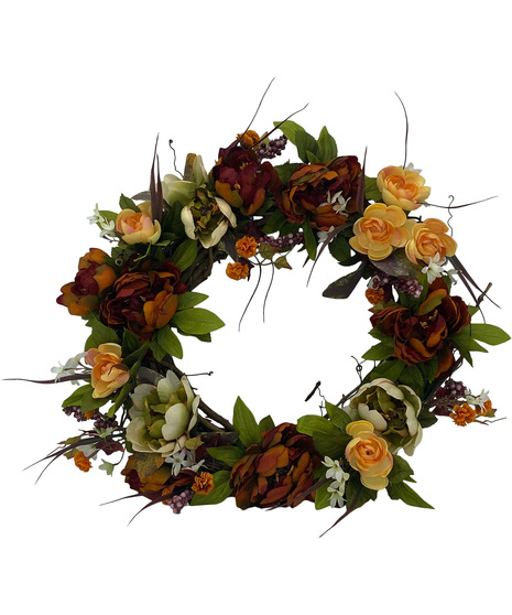 fall flowers in wreath