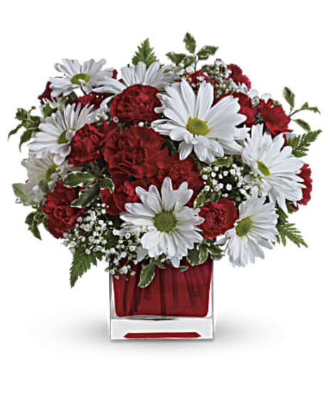 Red n White Posies Bouquet