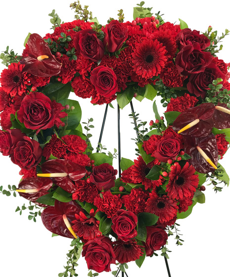 Grace - Red Heart Flower Spray