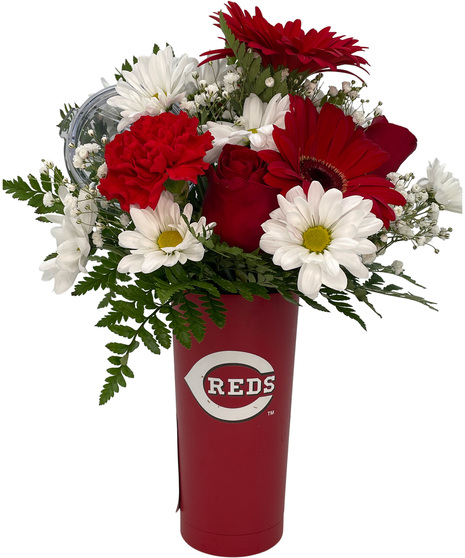 Cincinnati Reds Tumbler Bouquet by Adrian Durban - 20oz Stainless steel tumbler