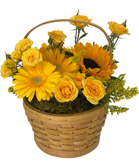 colorful flowers in basket