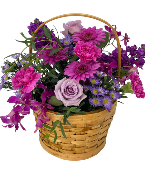 colorful flowers in basket