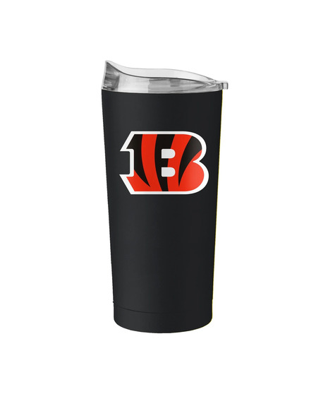 orange and black powder coated tumbler with orange and white flowers