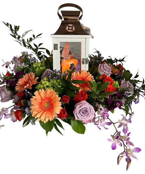 Lantern with title inscribed into face