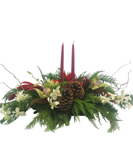 Orchids Christmas Centerpiece