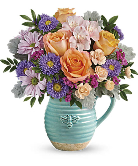 Busy Bee Pitcher Bouquet