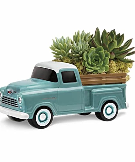 Chevy Pickup Keepsake with Succulents